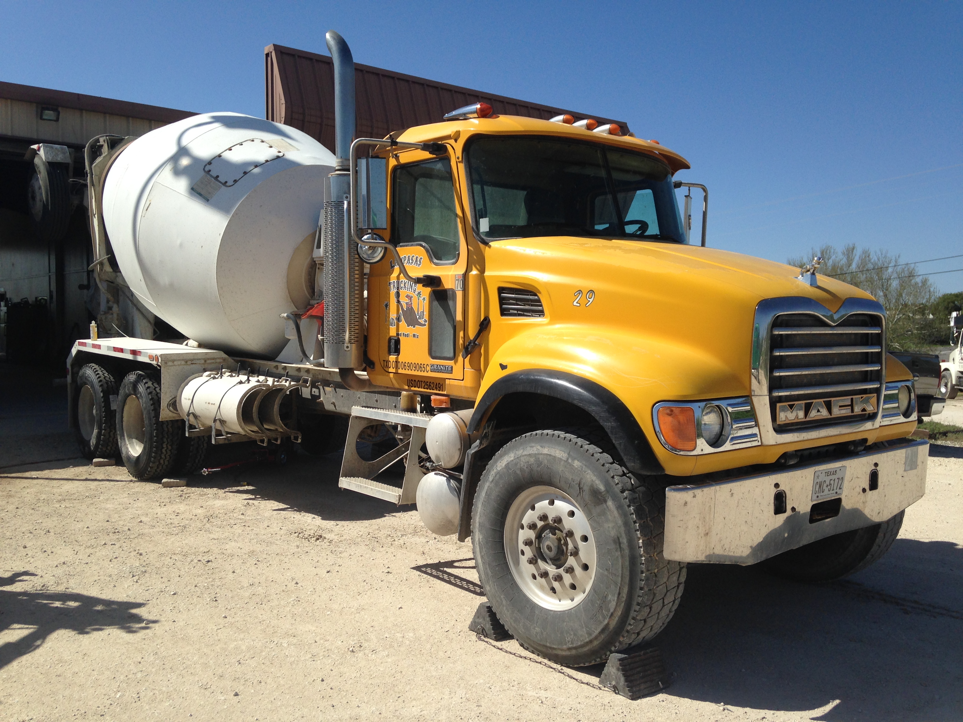 Lampasas Trucking and Redi-Mix ready-mix concrete truck ready for dispatch from our Lampasas plant